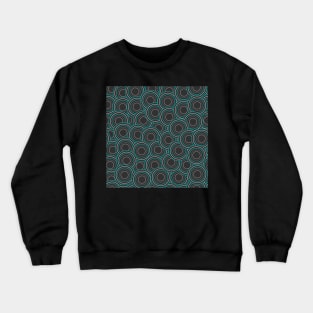 gray circles with cyan large Crewneck Sweatshirt